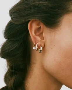 korvakorut Crown Hoops Gold, Gold pleated>Edblad Sale