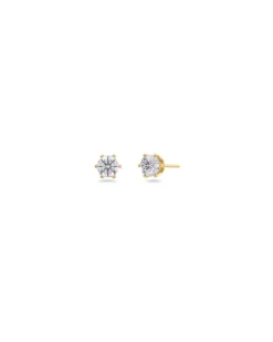 korvakorut Crown Studs Mini Gold, Gold pleated>Edblad New