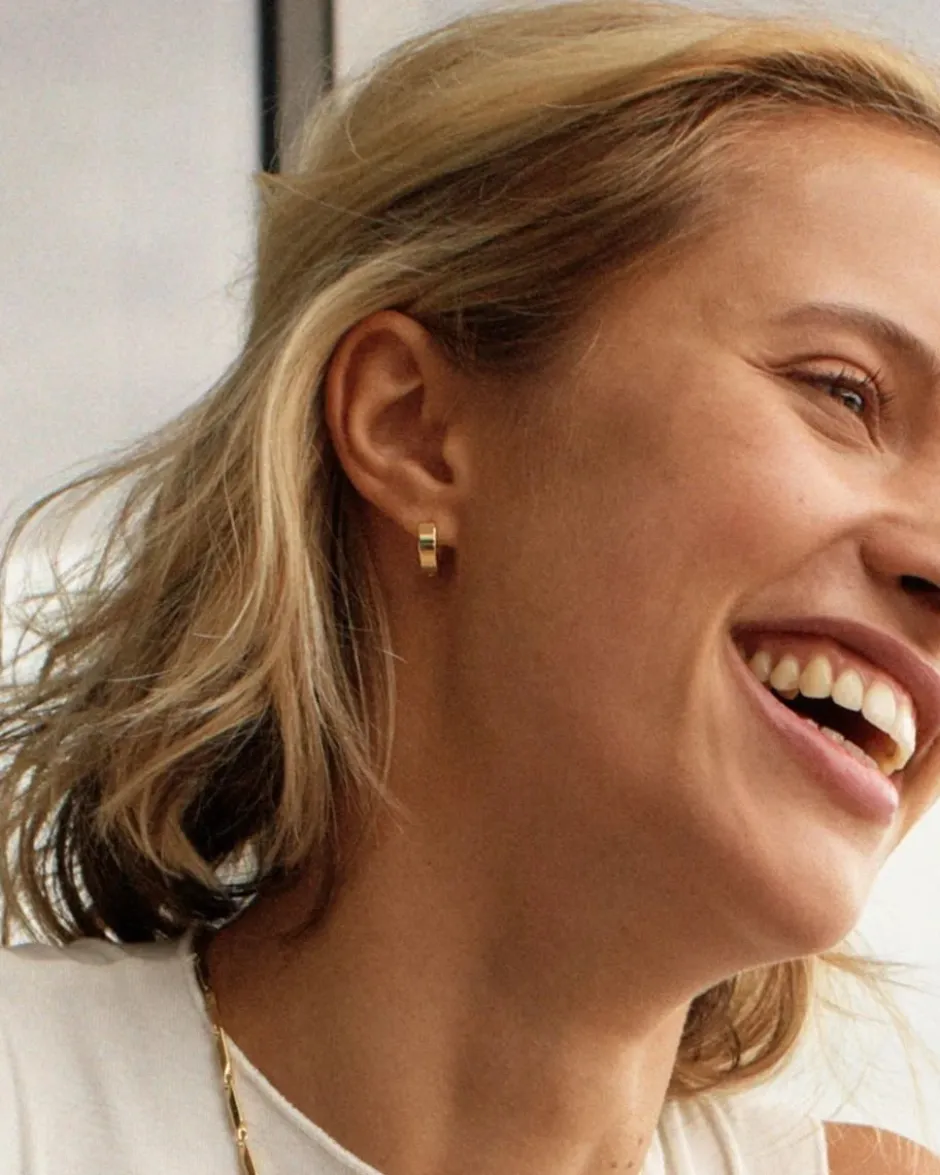 korvakorut Fave Hoops Gold, Gold pleated>Edblad Clearance