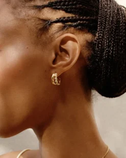 korvakorut Grace Hoops L, Gold pleated>Edblad Clearance