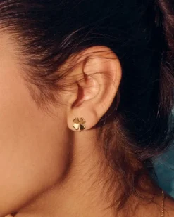 korvakorut Lucky Studs Gold, Gold pleated><noscript><img width=