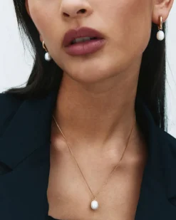 korvakorut Perla Hoops L Gold, Gold pleated><noscript><img width=