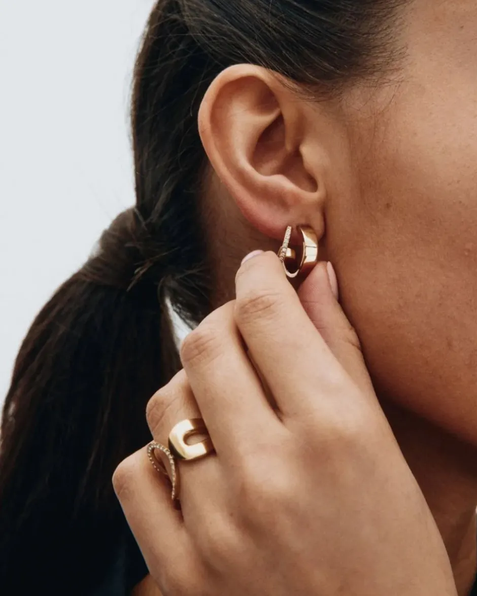 korvakorut, PLIÉ HOOPS DOUBLE GOLD>Edblad Clearance