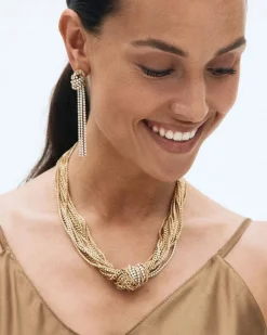 korvakorut Revel Knot Earrings Gold, Gold pleated><noscript><img width=