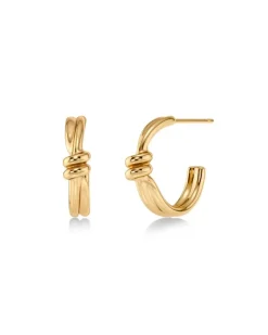 korvakorut Swivel Hoops Gold, Gold pleated>Edblad