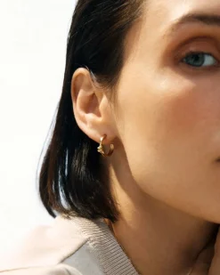 korvakorut Swivel Hoops Gold, Gold pleated>Edblad