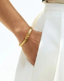 rannekoru Swivel Bangle, Gold pleated>Edblad New