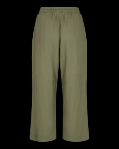 Naisten housut LA PANT 7/8 LINEN Armeijanvihreä>Freequent New