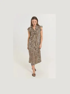 naisten mekko, BAYLIN DRESS Ruskea Kuosi>Freequent New