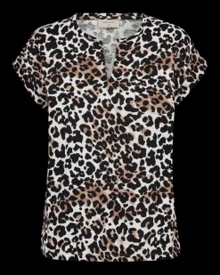 naisten t-paita, VIVA TEE Ruskea Kuosi>Freequent Online