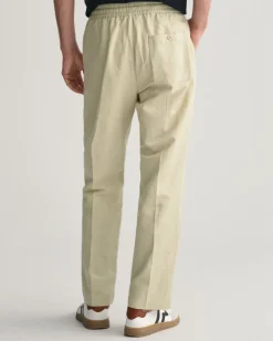 miesten housut, COTTON LINEN TROUSER>Gant