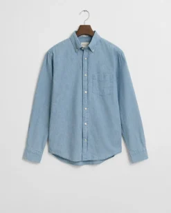 miesten kauluspaita, REG INDIGO CHAMBRAY SHIRT>Gant Discount