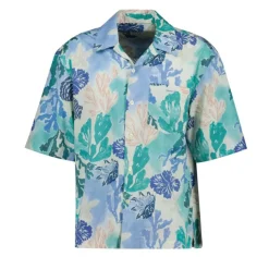 miesten kauluspaita, CAMP COLLAR C-PRINT Vihreä Kuosi>Gant New