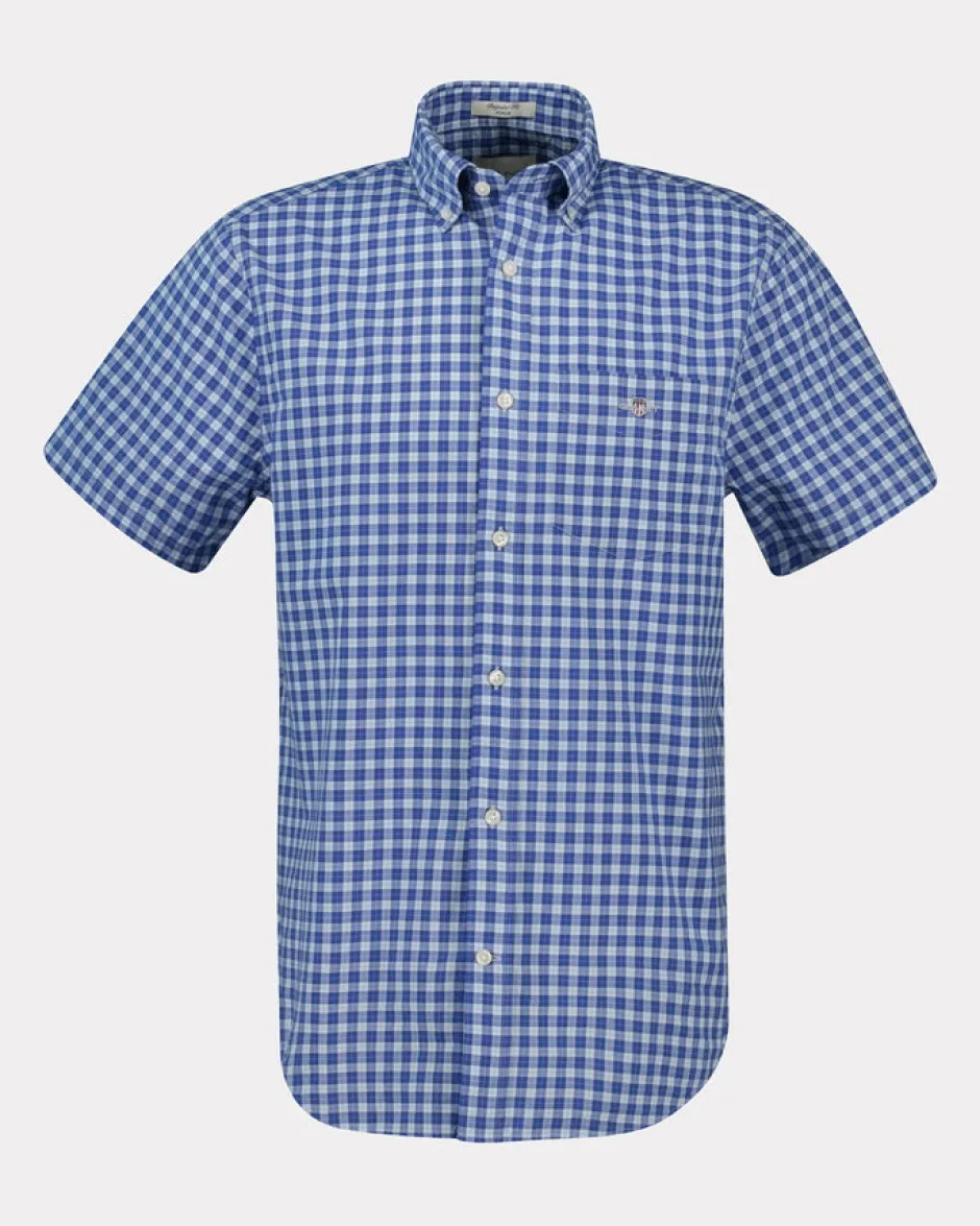 miesten lyhythihainen kauluspaita, REG CLASSIC POPLIN SS SHIRT>Gant