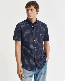 miesten lyhythihainen kauluspaita, REG MICRO PRINT SS SHIRT>Gant New