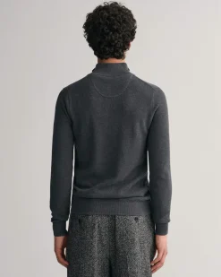 miesten neule, COTTON PIQUE HALF ZIP>Gant Hot