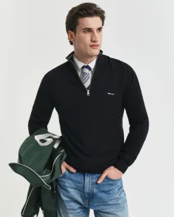 miesten neule, COTTON PIQUE HALF ZIP>Gant Best