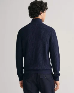 miesten neule, COTTON TEXTURE HALF ZIP>Gant Best