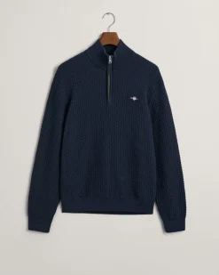 miesten neule, COTTON TEXTURE HALF ZIP><noscript><img width=