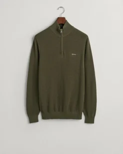 miesten neule, COTTON PIQUE HALF ZIP><noscript><img width=