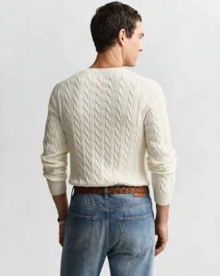 miesten neulepusero Cotton Cable Cricket V-Neck,>Gant Sale