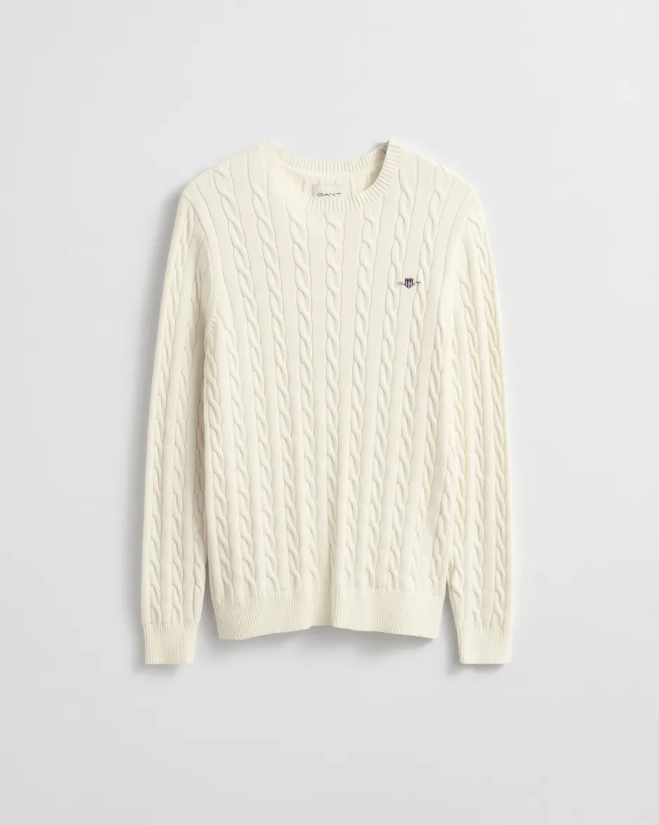 miesten neulepusero Cotton Cable Cricket V-Neck,>Gant Sale