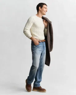 miesten neulepusero Cotton Cable Cricket V-Neck,><noscript><img width=