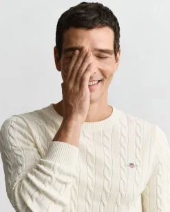 miesten neulepusero Cotton Cable Cricket V-Neck,><noscript><img width=