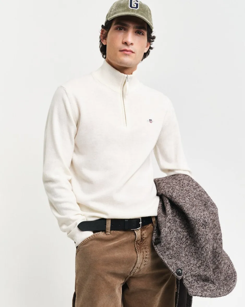 miesten neulepusero, K SUPERFINE LAMBSWOOL HALF ZIP>Gant Best