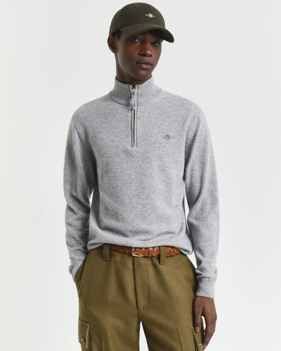 miesten neulepusero, K SUPERFINE LAMBSWOOL HALF ZIP>Gant New