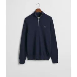 Miesten Neulepusero, COTTON MICRO TEXTURED HALF ZIP>Gant Discount