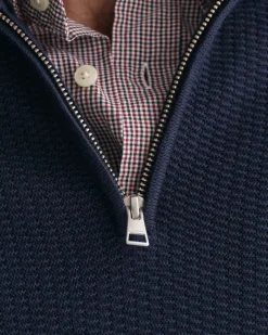 Miesten Neulepusero, COTTON MICRO TEXTURED HALF ZIP><noscript><img width=