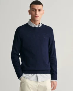 Miesten Neulepusero, TEXTURE COTTON C-NECK>Gant Best