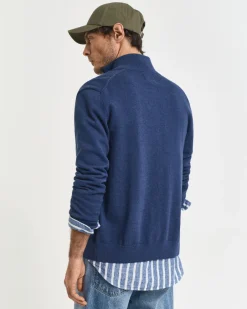 miesten neuletakki Casual Cotton Zip Cardigan, sininen indigo><noscript><img width=