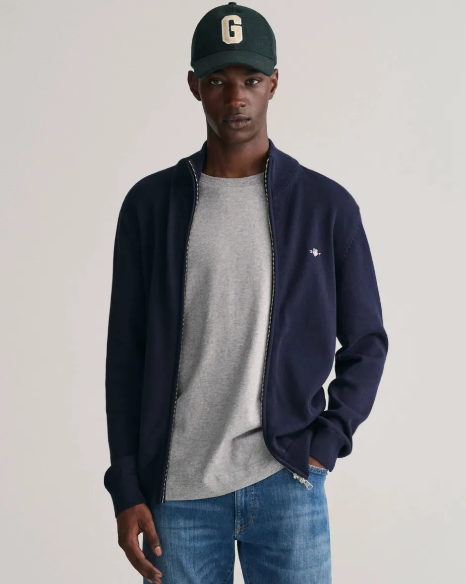 Miesten Neuletakki, K CASUAL COTTON ZIP CARDIGAN>Gant Sale