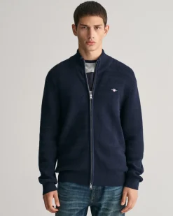 miesten neuletakki, STRIPE TEXTURED COTTON FULL ZIP>Gant Sale