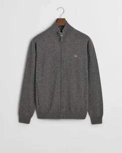 miesten neuletakki, SUPERFINE LAMBSWOOL ZIP CARDIGAN>Gant Online