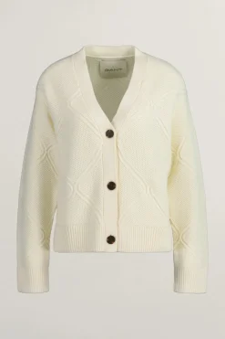 naisten neuletakki, TEXTURE KNIT CARDIGAN>Gant