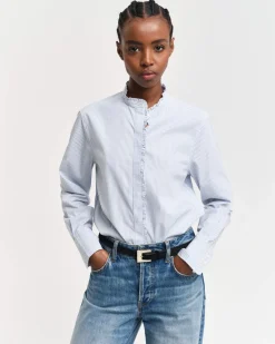 naisten paita, REG STRIPED FRILL DETAIL SHIRT>Gant Clearance