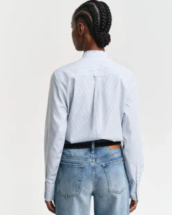 naisten paita, REG STRIPED FRILL DETAIL SHIRT>Gant Clearance