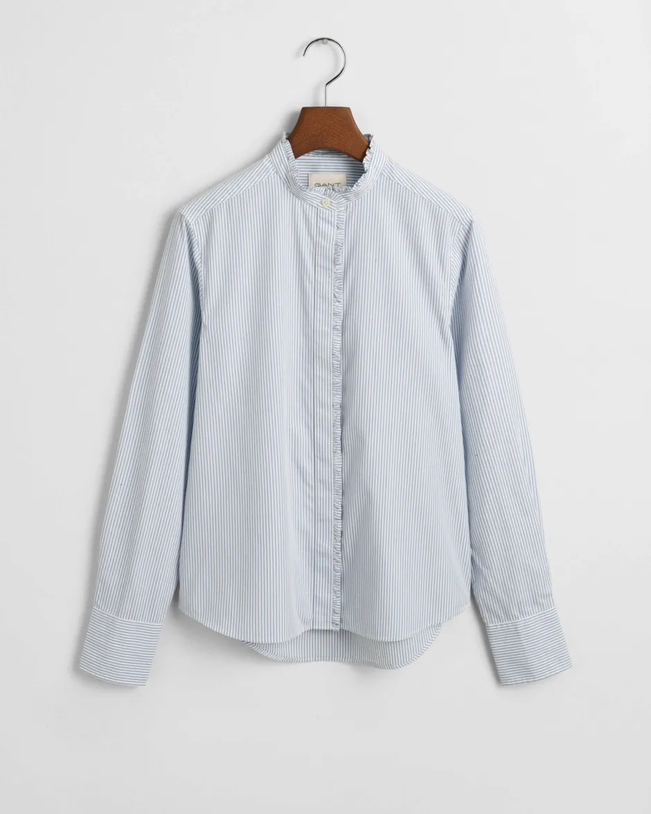 naisten paita, REG STRIPED FRILL DETAIL SHIRT>Gant Clearance
