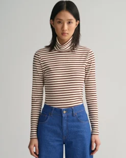 Naisten PooloPaita, SLIM STRIPED RIBBED TURTLENECK>Gant Discount