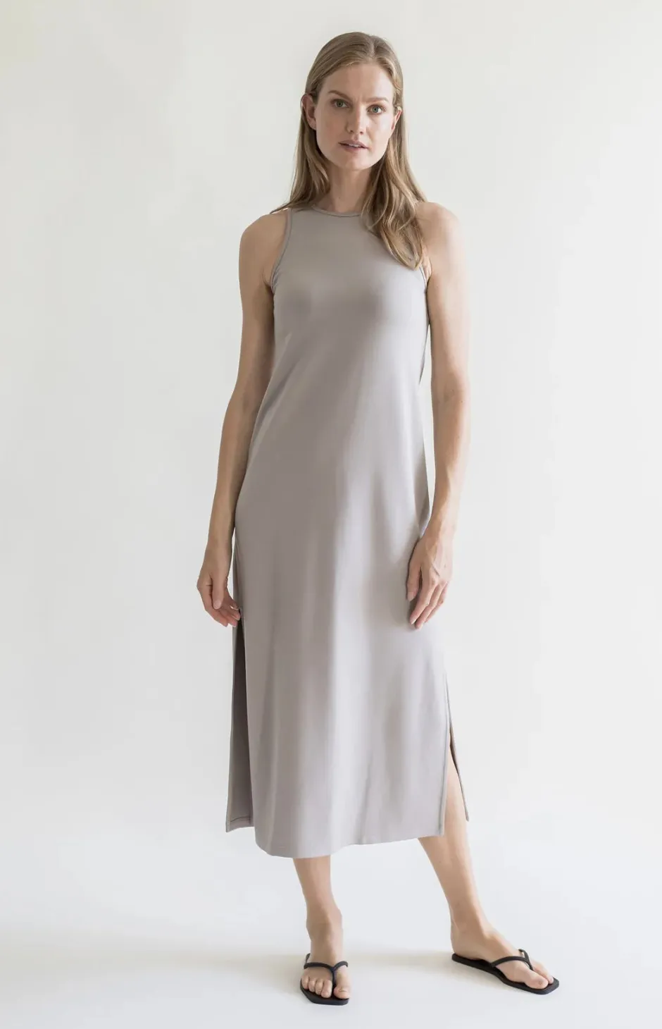 helsinki naisten mekko, LINDA DRESS TAUPE>Gauhar Clearance