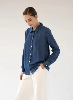 naisten farkkupaita, DENIM SHIRT Indigo>Gauhar Best