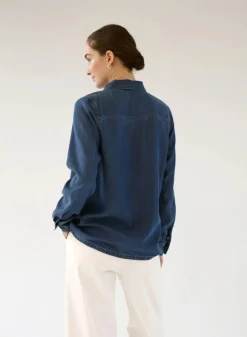 naisten farkkupaita, DENIM SHIRT Indigo><noscript><img width=