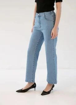 Naisten Farkut, DENIM WIDE FADED BLUE Indigo>Gauhar Online