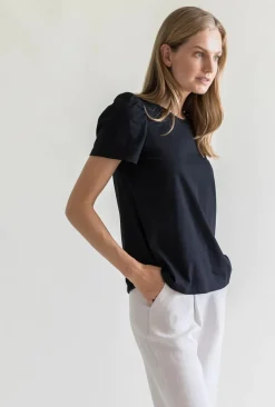 Naisten T-Paita, PUFF T-SHIRT BLACK>Gauhar Online