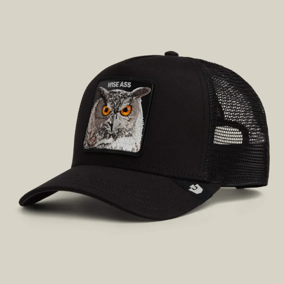 lippis Wise Ass Owl Trucker,>Goorin Bros New
