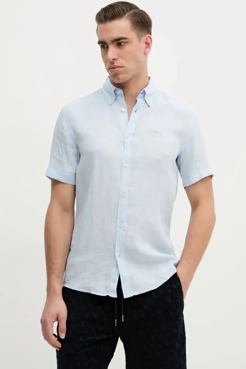 miesten lyhythihainen kauluspaita, H-ROAN SS LINEN>Hugo Boss New