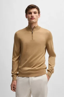 Miesten Neulepusero, HALF ZIP MERINO>Hugo Boss Discount
